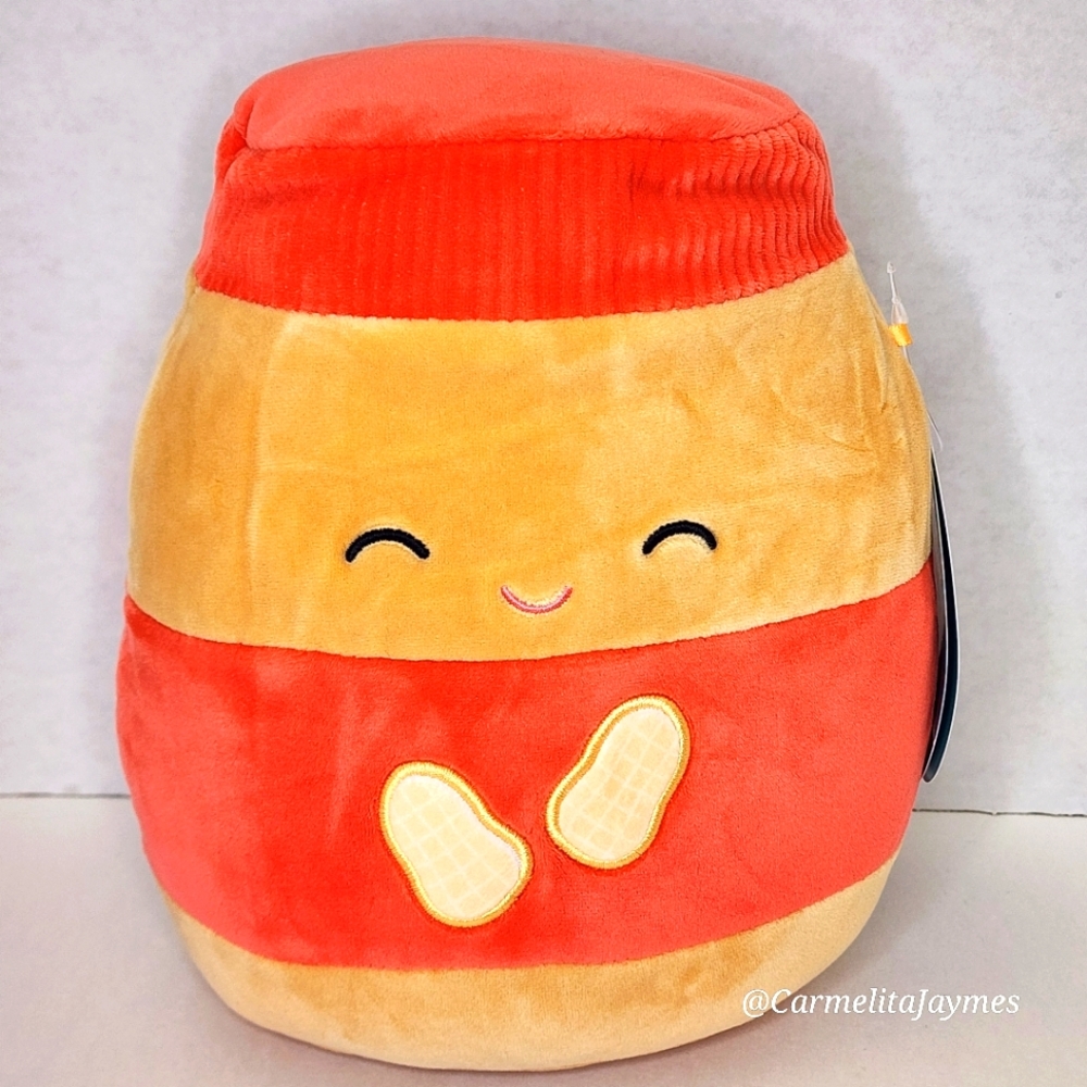 NEDISON 🥜 HTF Tan & Red Peanut Butter Jar Original Squishmallow Kelly Toy NWT